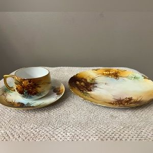 Tea cup / saucer / plate 3 pc, vintage